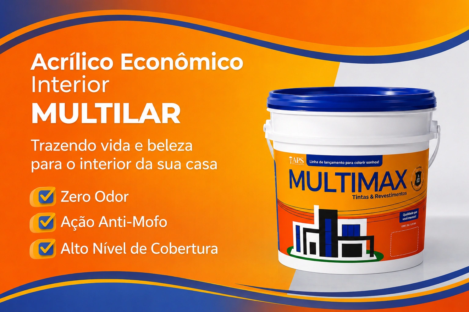 Lata de tinta acrílica econômica Multilar MultiMax