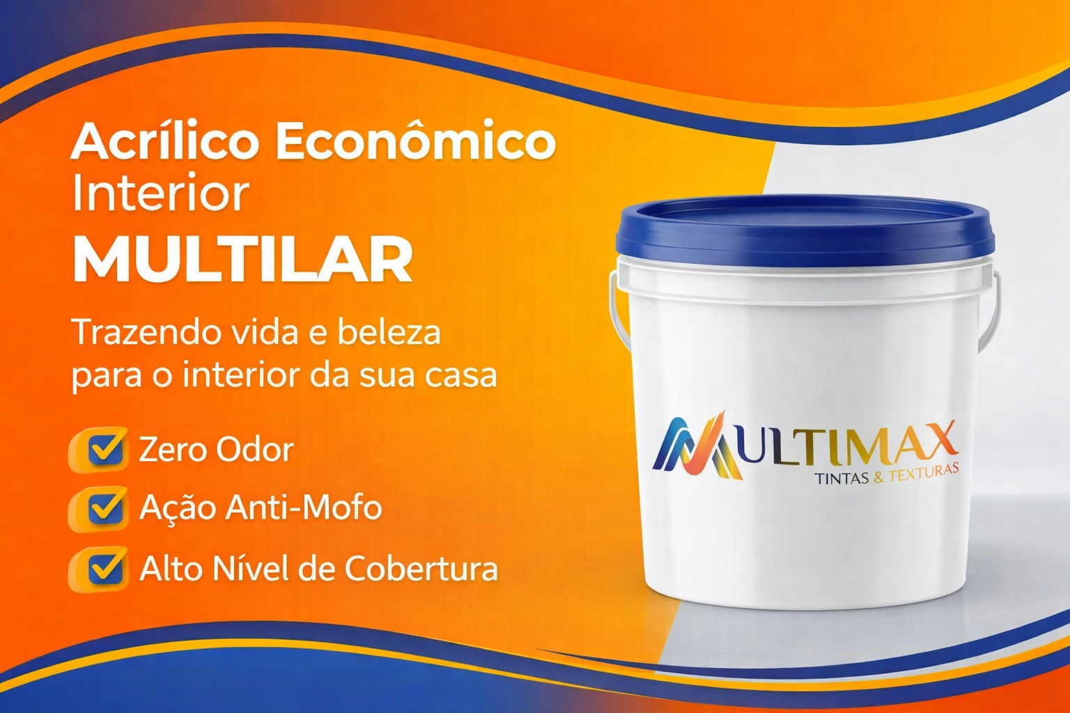 Lata de tinta acrílica econômica Multilar MultiMax